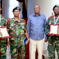 President Muse Behi honours army officers
